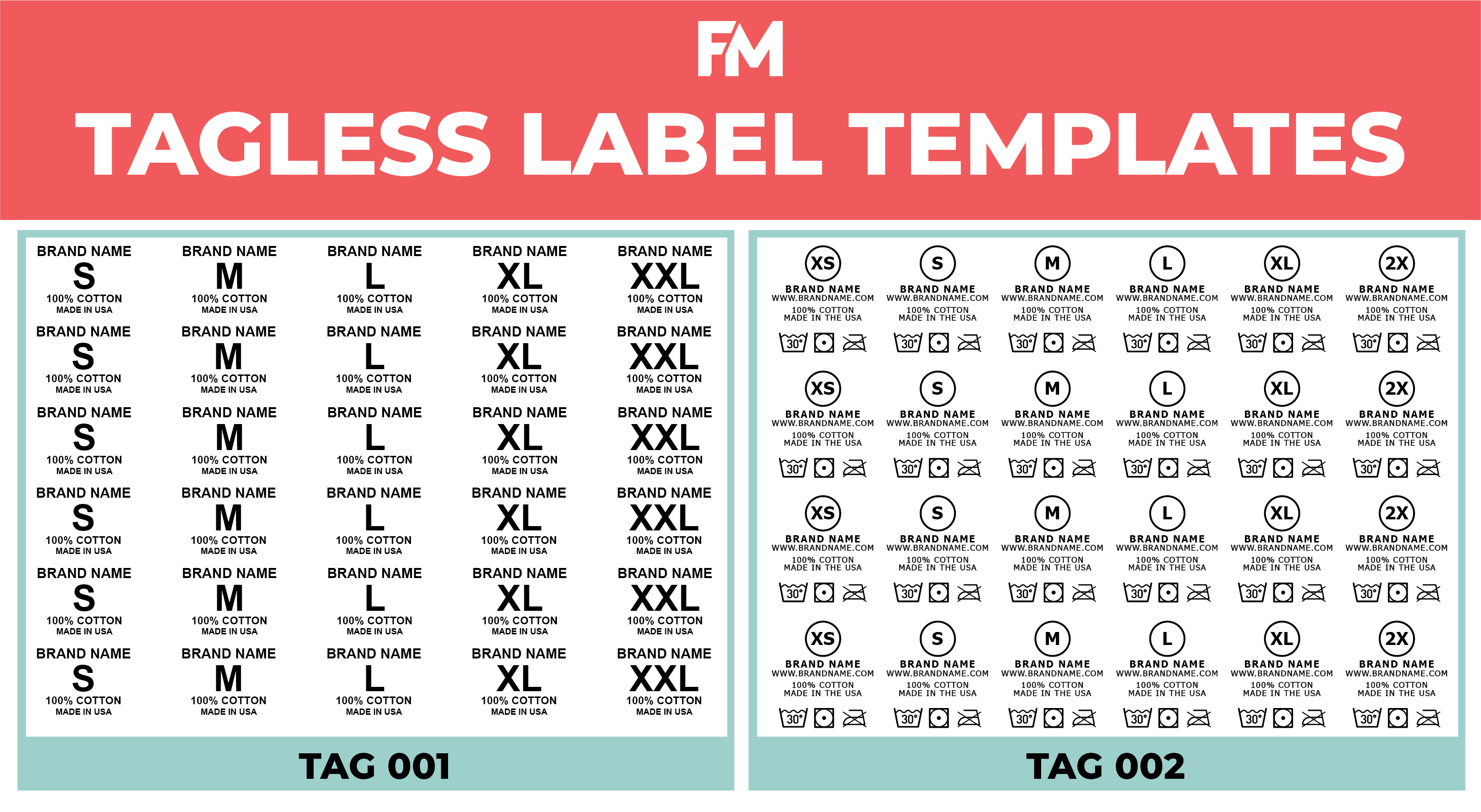 tag sizes illustrator free download template